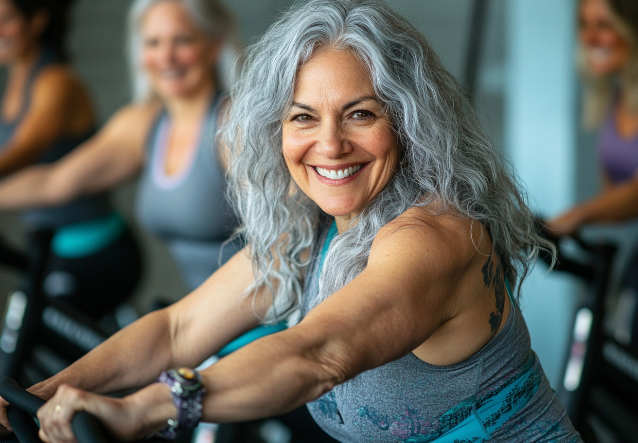 Старша жінка виконує грацієзні рухи